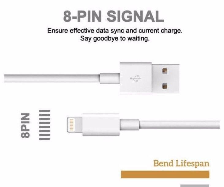 LOT 50 x 100 x Compatible With iPhone 7/8/10/11/12/13/14 USB Charger Cable Cord gallery