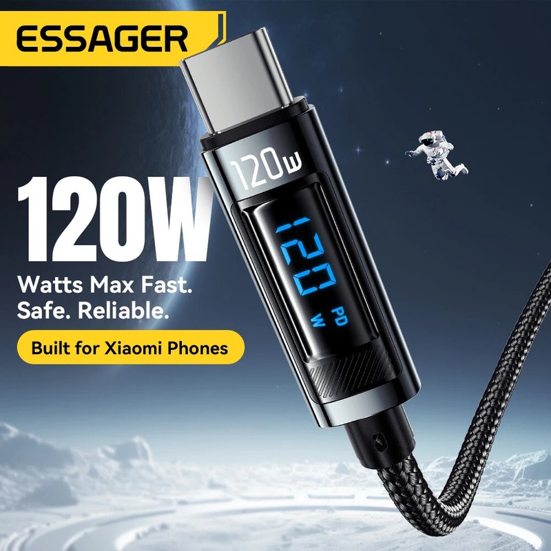 Essager 120W USB Type C Cable 6A Fast Charging USB C Charger Cord For For Xiaomi gallery