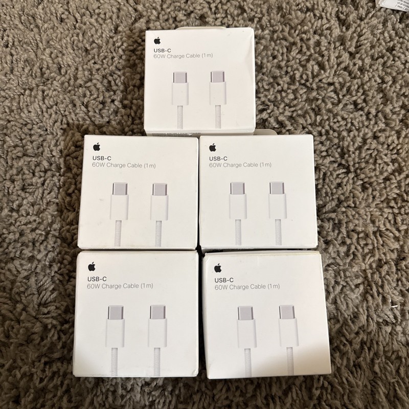 Genuine Apple 60W USB-C Charge Cable (1 m) - LOT OF 5 !!