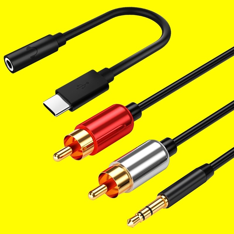 Quickly responsive Type C to 3.5mm Jack Audio Adapter + RCA Cable for HTC U Paly