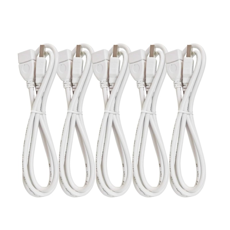 5 PCS 3ft White USB Extension Cable USB A 2.0 Male To Female Extender Cord gallery