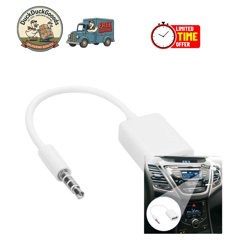 Convenient USB to Aux Adapter – 3.5mm Car Audio Plug for Easy Connectivity