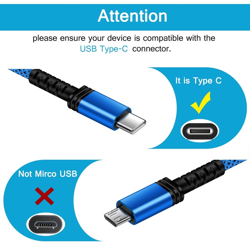 Type C Charger Fast Charging Cable For iPhone 17E 17 Pro Max 10FT Blue Wire PC gallery
