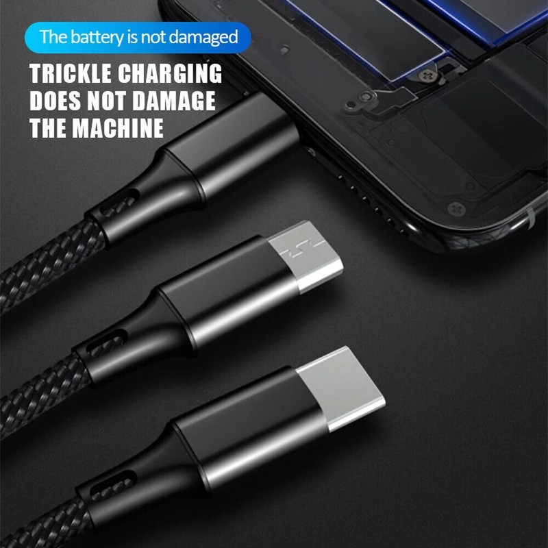 Universal 3 in 1 Fast USB Charging Cable Multi Function Cell Phone Charger Cord gallery