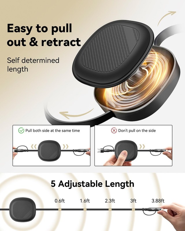 Retractable Multi Charging Cable 2Pack 5 in 1 60W Fast Charger Cord gallery