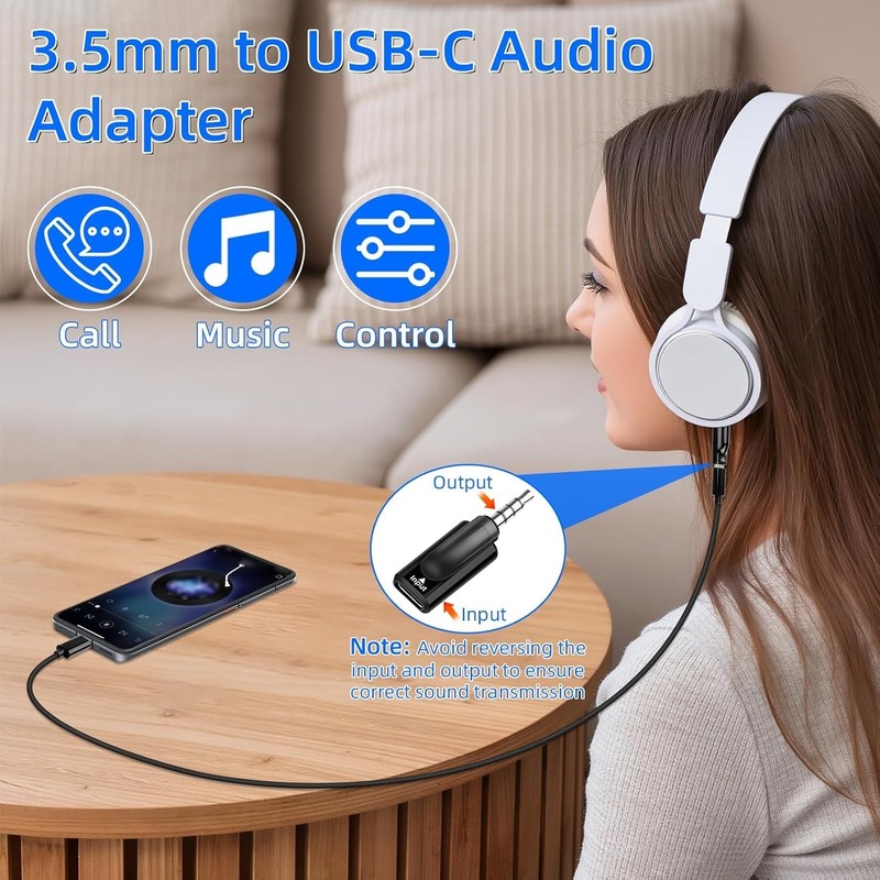 USB C to 3.5mm Audio Adapter, Type C Female to 1/8 "TRRS Male Headphone Jack ... gallery