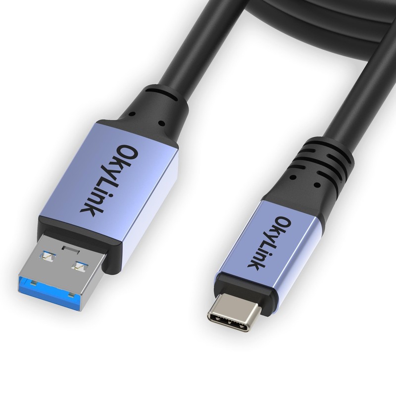5 FT USB 3.0/3.2 Gen1 A To C Cable 5Gbps 60W Fast Charging Black/Gray