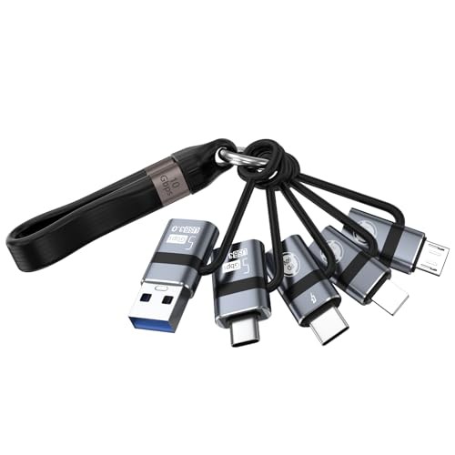 USB A to USB C 3.0 OTG Adapter, USB C to Micro Converter, IP to Type grey-6in1 gallery