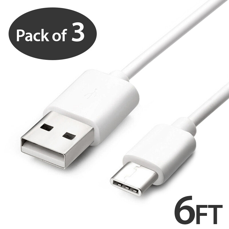 3X 6FT USB Type C Fast Charging Cable For Samsung Galaxy S8 S9 S10 Plus Note 8 9