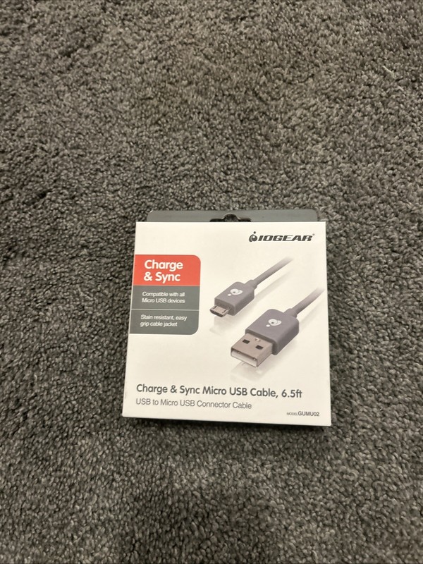 Lot Of 10 IOGEAR GUMU02 CHARGE & SYNC CABLE, 6.5FT USB TO MICRO USB CABLE SC NIB