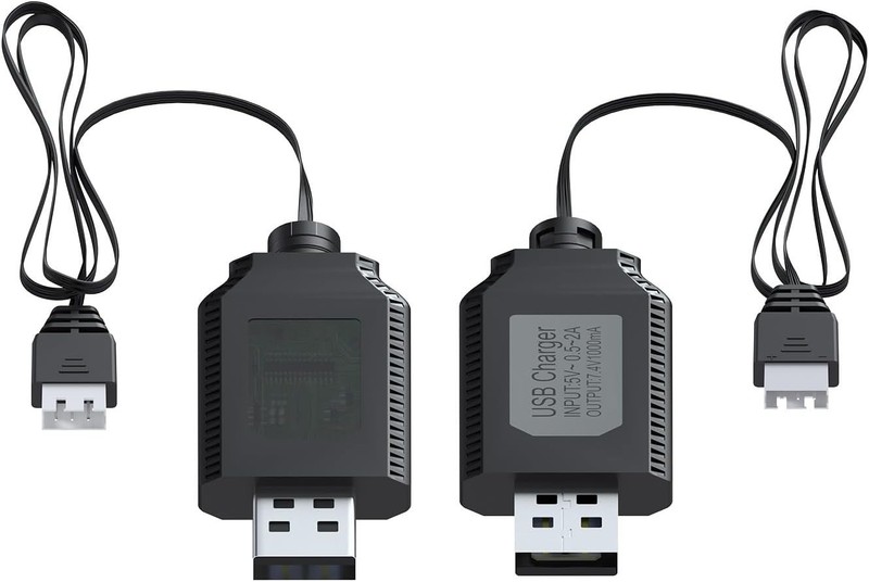 2-Pack USB Charger Cable for 7.4V LiPo Batteries - Reliable Charging Solution gallery