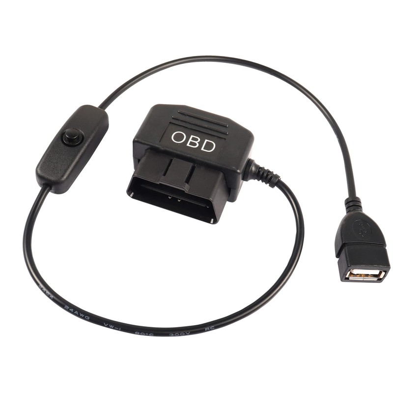 Obd To Usb Power Cable Adapter 16pin Obd2 Male To 5v 2a Usb Female Connector 12v