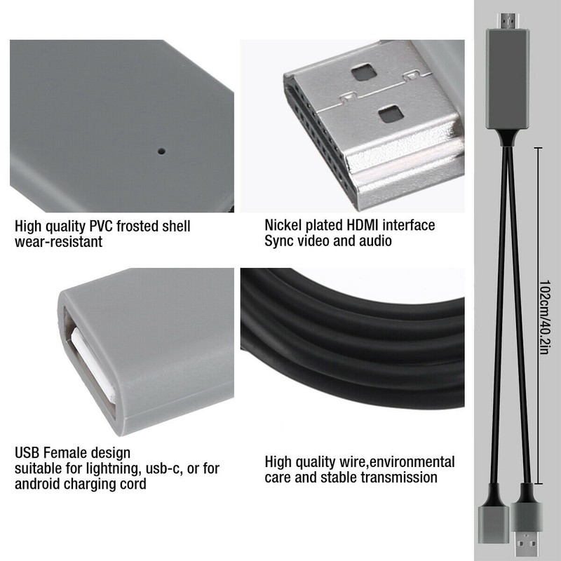 1080P HDMI Mirroring Cable Phone To TV HDTV AV Adapter For iPhone iPad Android gallery
