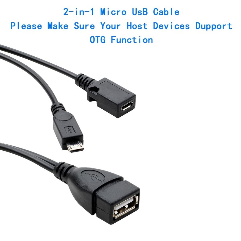 2-in-1 Micro USB to USB Adapter OTG Cable + Power Cable gallery