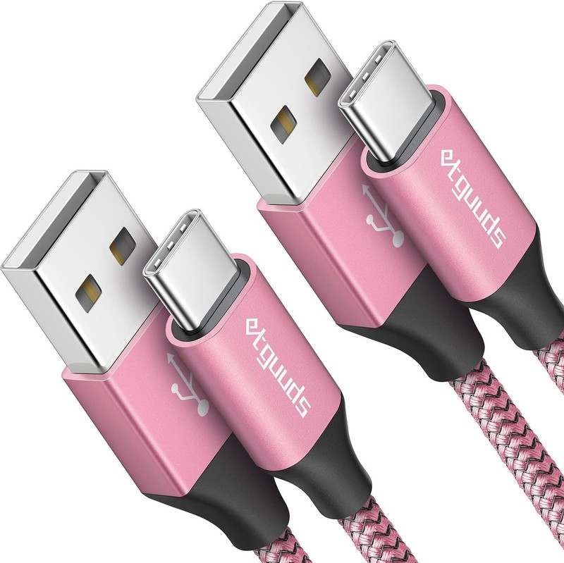 Etguuds USB to USB C Cable 2Ft, 2-Pack USB a to Type C Charger Cord Fast