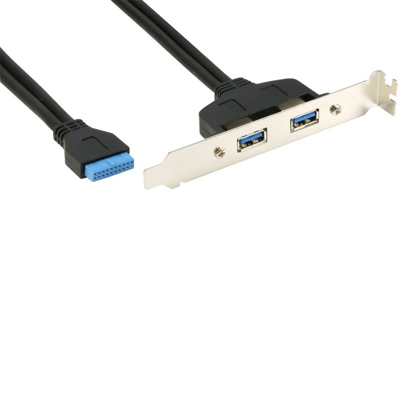 2 Ports USB 3.0 Female Back Panel to MB 20pin Header Connector Cable Adapter ... gallery