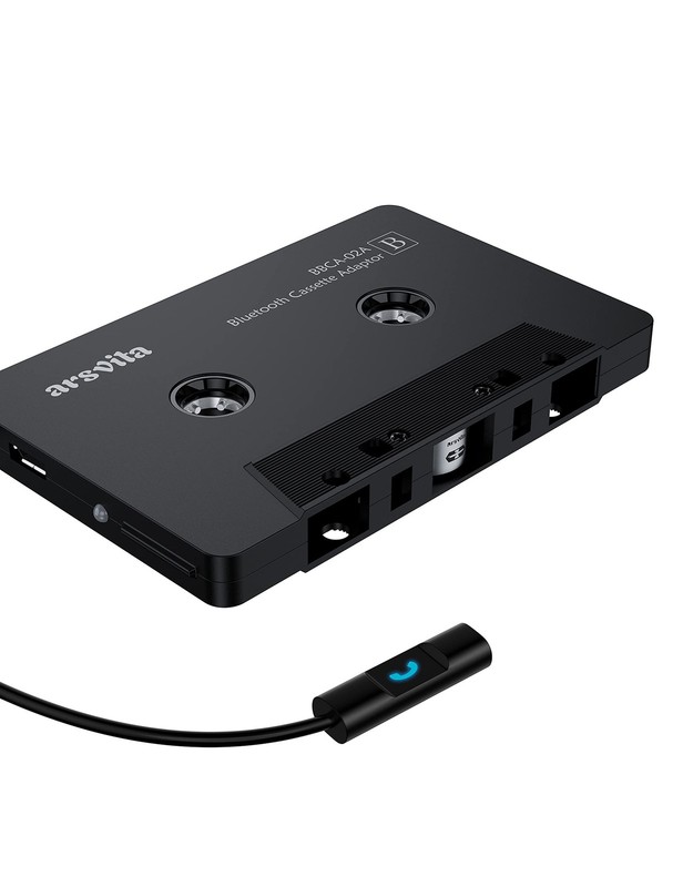 Bluetooth 5.0 Cassette to Aux Adapter for Car, Charcoal Black