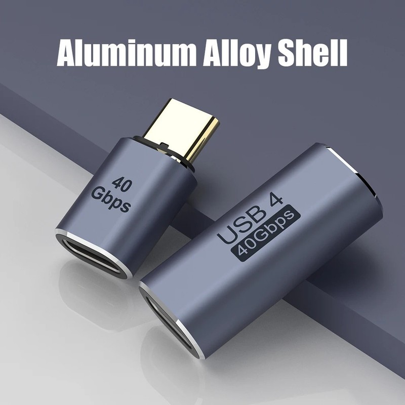 90 Right Angle USB C to USB C Adapter Type C Fast Charging Converter 40Gbps 100W gallery