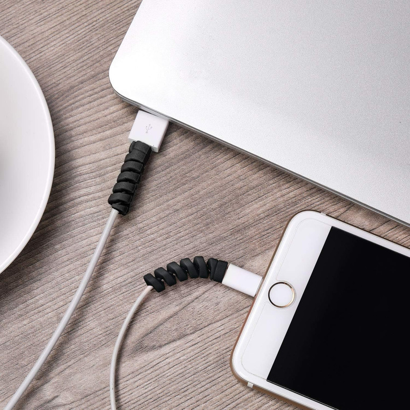 24 Pcs Charger Cable Protector,Silicone Flexible Cable Saver,Spiral USB Mouse Wi gallery