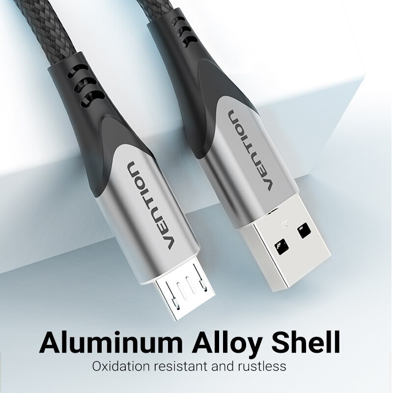 2 Pack Micro USB Cable 3A Nylon Fast Charging USB Cable for Xiaomi Samsung HTC gallery
