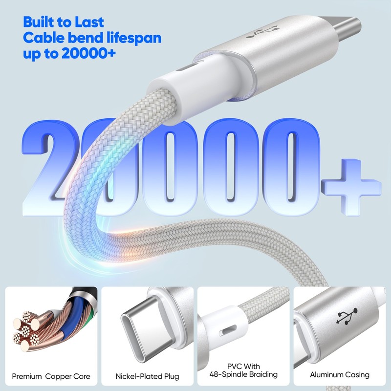 Multi Charging Cable 2Pack 5FT, USB A to 3 -Fast Charging Cord, 3 in 1 USB Sp... gallery