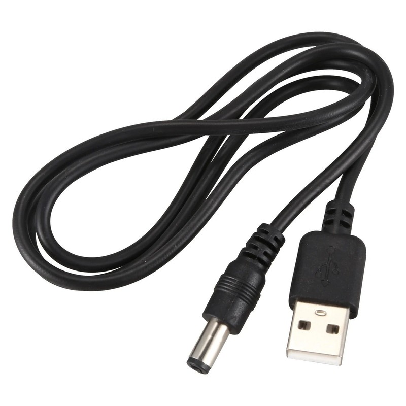 USB Cable 5.5mm / 2.1mm 5V DC Barrel Jack Power Cable (Black, 75cm) gallery