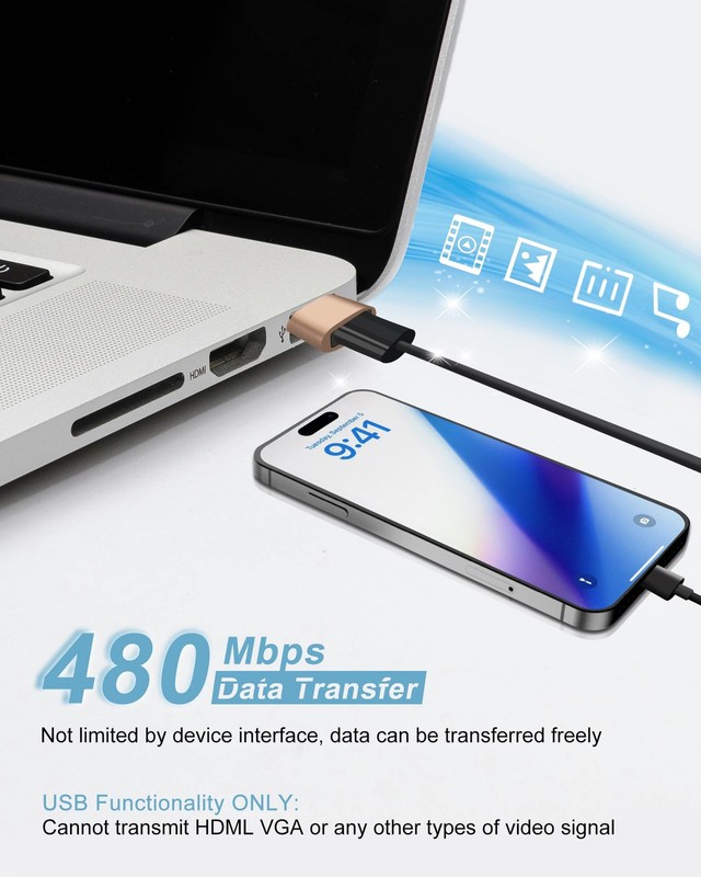 USB to USB C Adapter 4 Pack, USBC Female to A Male Adapter, Type C to USB A Char gallery