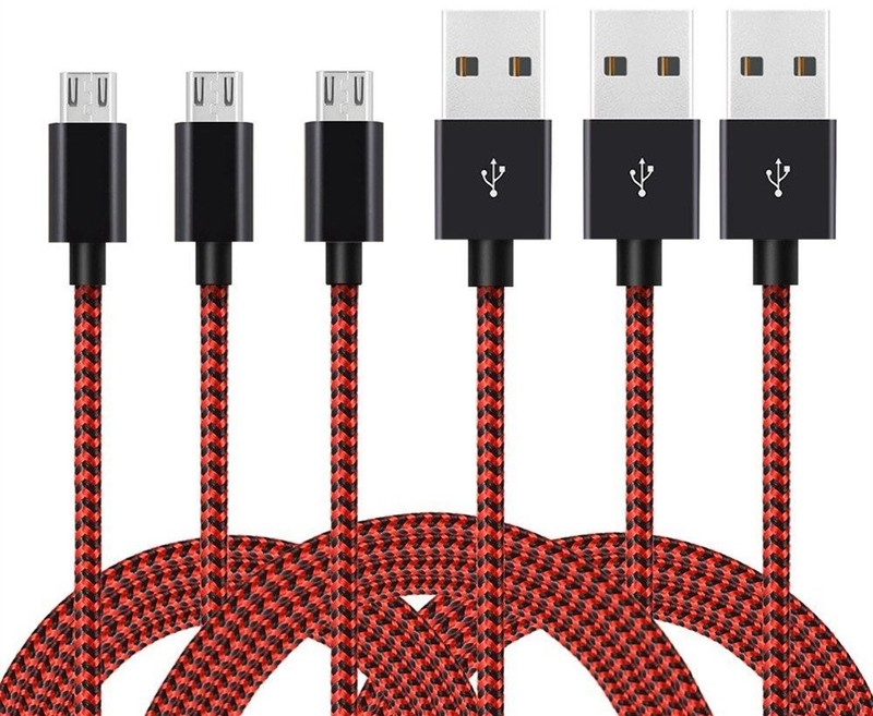 Vman MCB-3-2 Micro USB Cable Android,Micro USB to USB 2.0 Cable 3Pack, 6Ft,Black