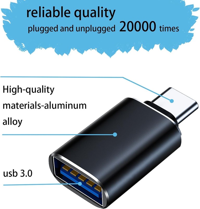 4 Pack USB-C 3.1 Male to USB A Female Adapter Converter OTG Type C Android Phone gallery