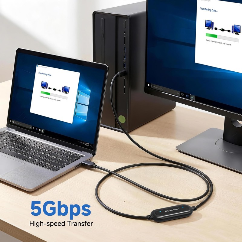 USB 3.0 Data Transfer Cable PC to PC for Windows, USB Transfer Cable in 6.6 Ft - gallery