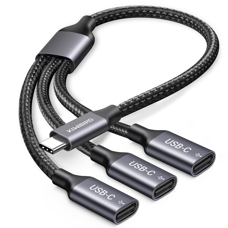 USB C Splitter 1 in 3 Out, USB Type C Splitter, USBC Male to Multi Type C Fem…