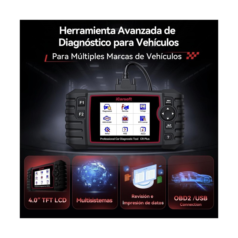 iCarsoft CR Plus OBD2 Scanner Diagnostic Tool, Code Reader for ABS Transmissi... gallery