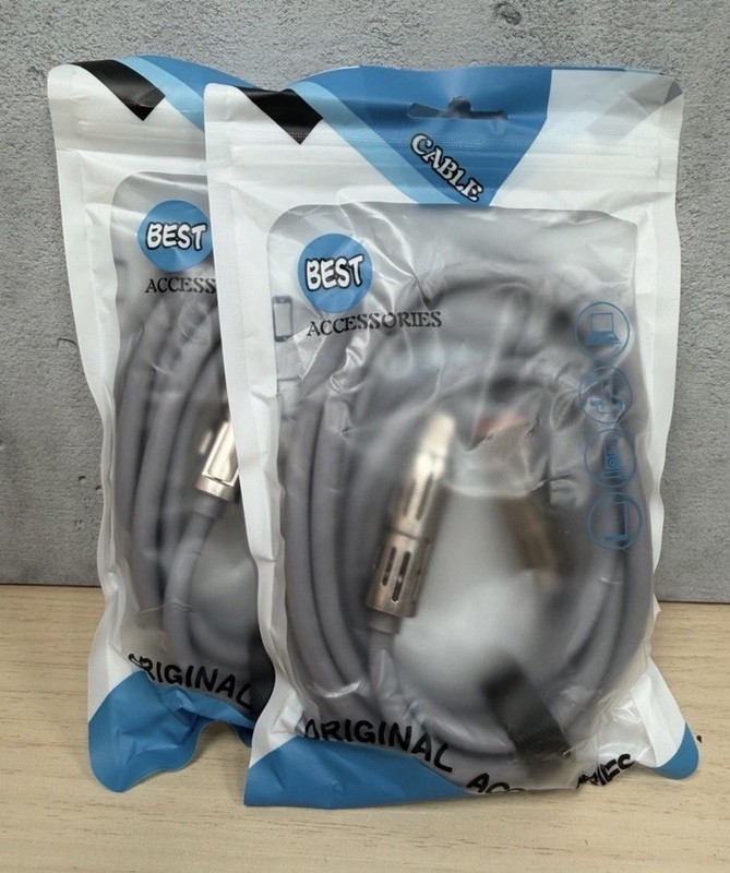 2 Pk 4 in 1 USB RBG Charging Cable USB-A/Type-C/Lighting Fast Data Sync 80″ Gray