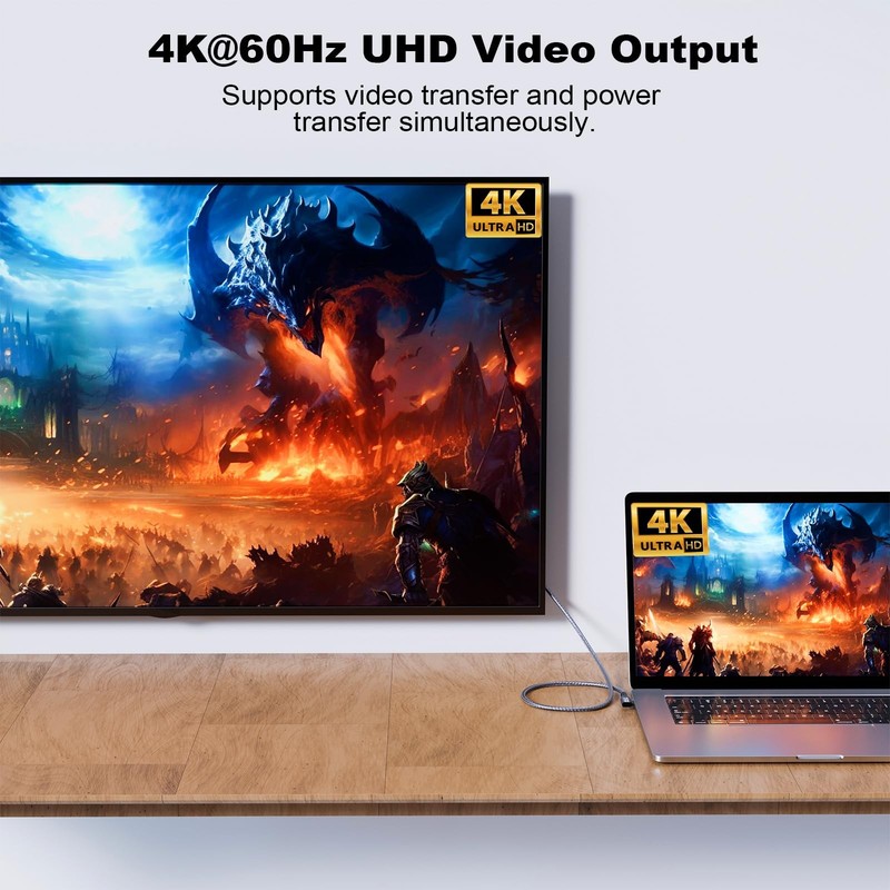 2 PCS 0.5M USB C 3.2 Gen2x2 20Gbps 240W PD3.1 4K@60Hz UHD Video Cable gallery