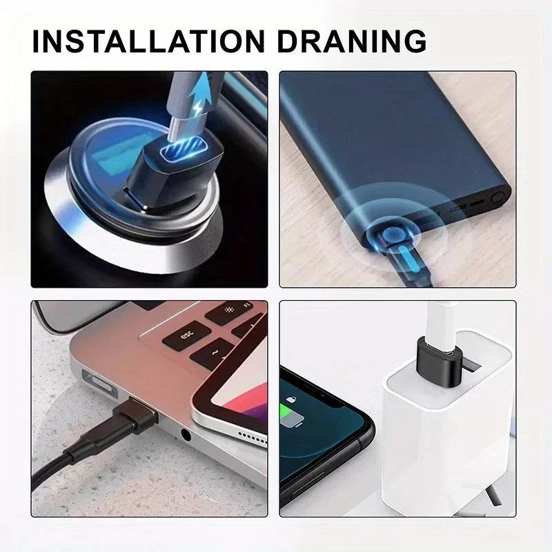 1 Pack USB A Male to USB C Female OTG Adapter Car Charging Converter US Stock gallery