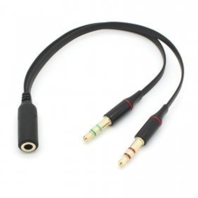 Xiwai Black Dual 3.5mm Male to Single Female Headphone Microphone Audio Split…