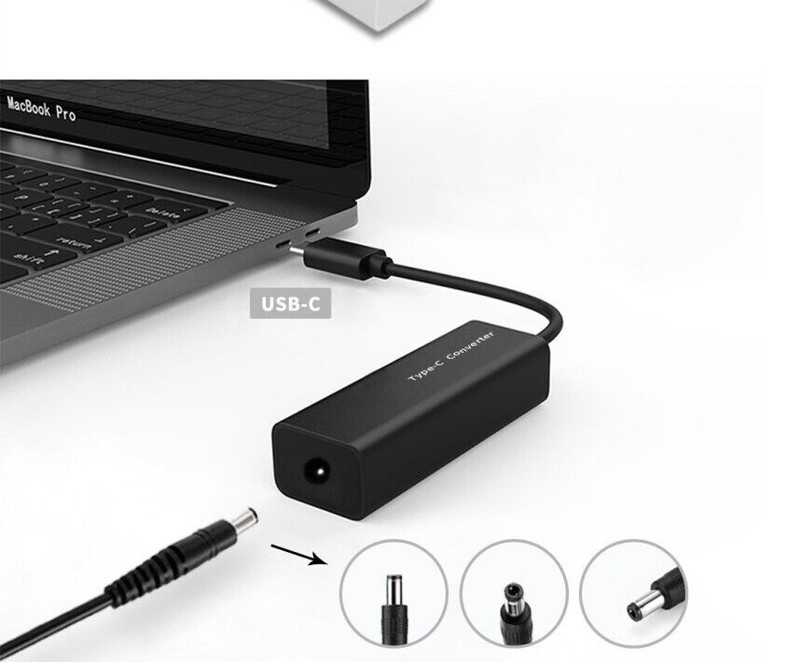 DC Input to USB Type C Output Converter Adapter 65W for Lenovo Dell HP ASUS Acer gallery