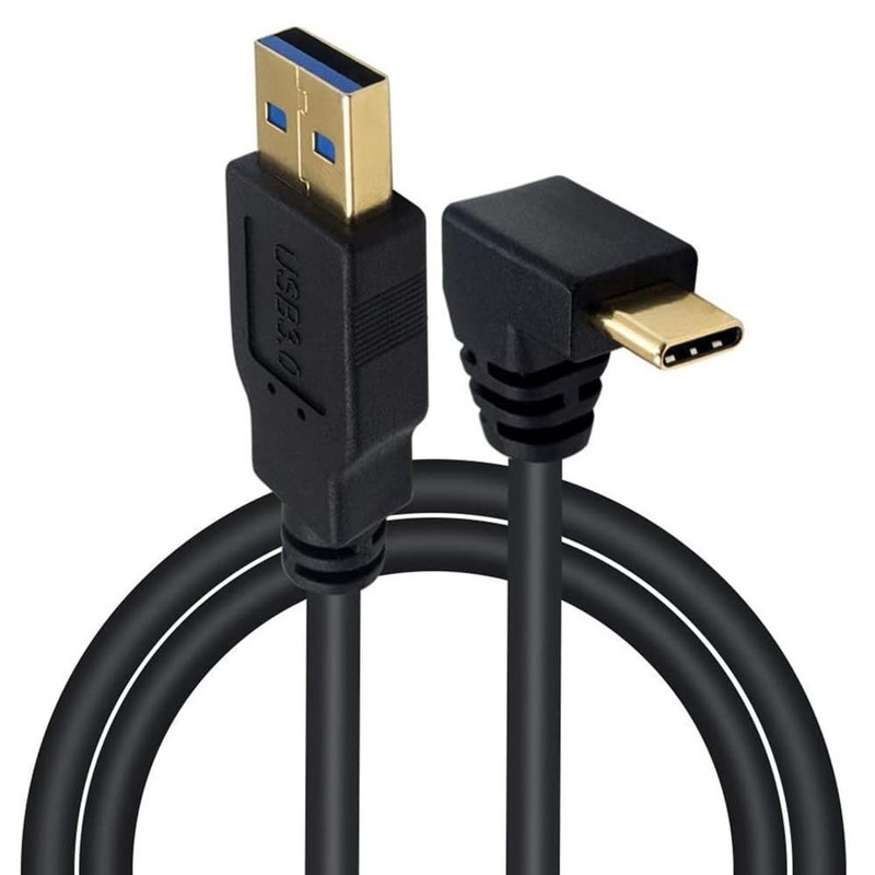 90 Degree USB to USB C Cable 5 Ft Fast Charging Up Down Angle Cord Tablet gallery