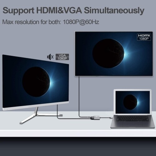 For Samsung Galaxy S23/Ultra/Plus Video Splitter USB-C to HDMI VGA Adapter HDTV gallery