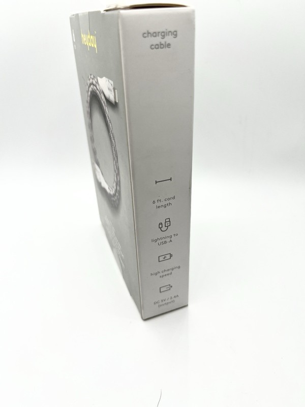 Heyday USB-A Charging Cable 6 ft Marble Gray White iPhone iPad gallery