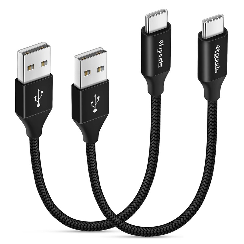 USB to USB C Cable 1ft, 2Pack Short USB A to Type C Charger Cord Fast Chargin…
