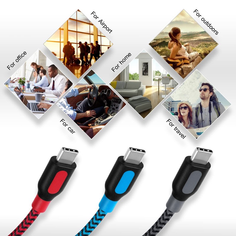 USB Type C Cable, 3 Pack 10ft Braided Type C Charger Fast Charging Cord Compa... gallery