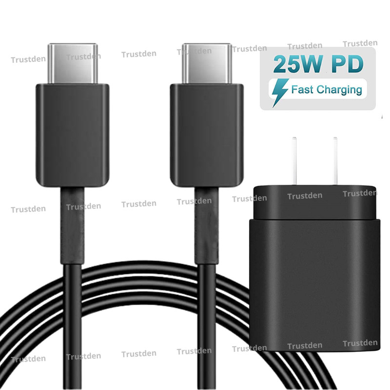 25W PD Fast Charging Wall Power Adapter Block USB C Cable For Android Samsung