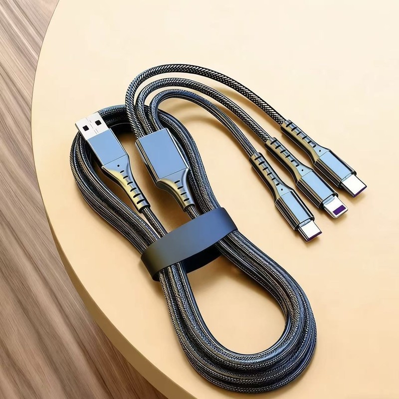 120CM/4FT 3-in-1 Bold Fast Charging Cable Universal Cell Phone USB Charger Cord gallery