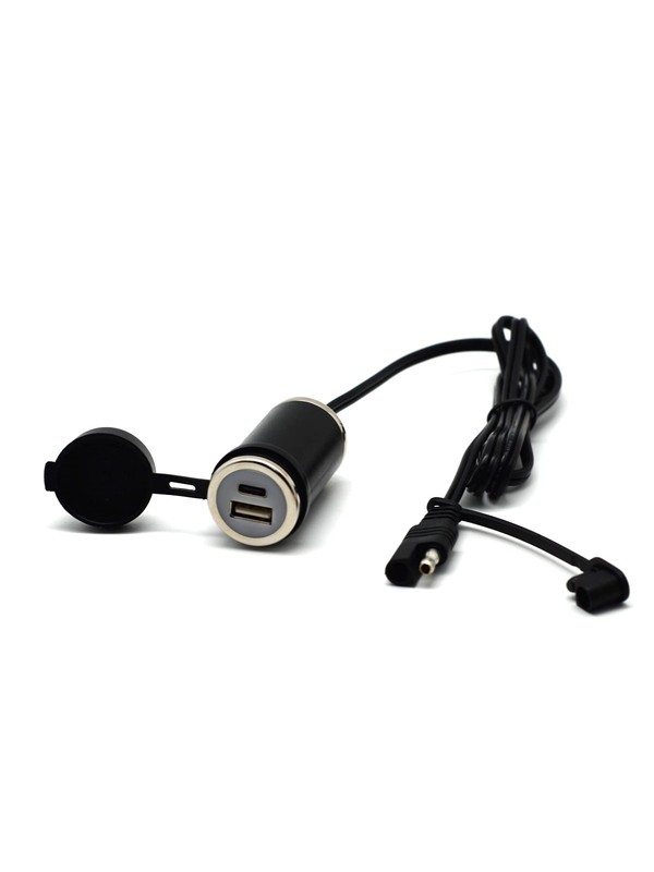 Motorcycle SAE to USB Adapter Cable 36W PD USB C QC 3.0 Waterproof Dual Kit