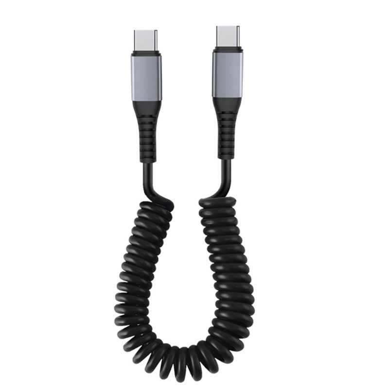 Coiled USB C Cable Fast Charging Cord Spring Designs Cable ABS for Smartphones gallery