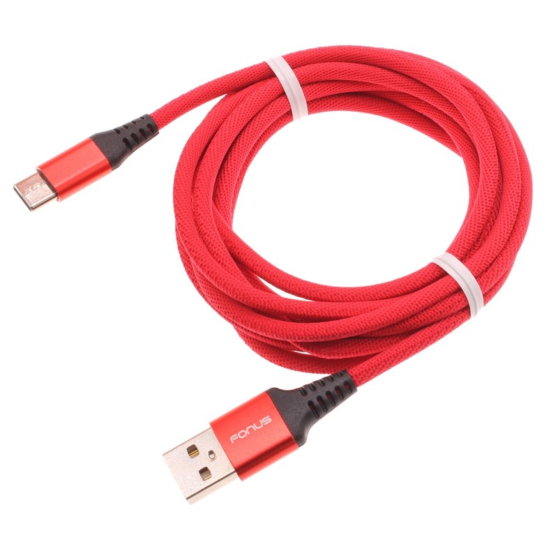 For Galaxy S20/S21/S23/FE Type-C Red 6ft USB-C Cable Charger Cord Power Wire
