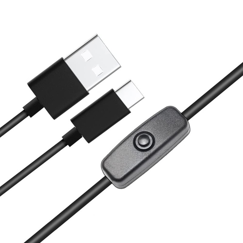 USB TypeC Switch Cable For Raspberry Pi 4 5V 3A Power Cord Replacement