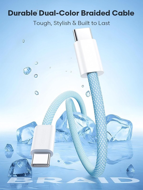 USBC to USB C Cable 3FT 3-Pack 60W (20V/3A), Type C to C Durable Charger Cord Fa gallery