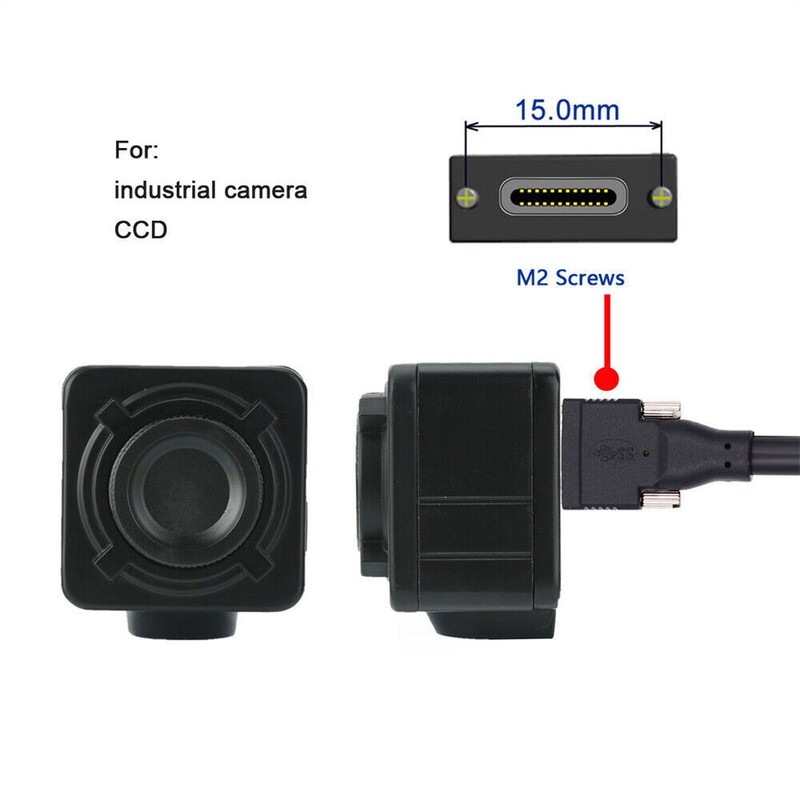 Cablecc 5m USB 3.1 Type-C Dual Locking Connector to Standard USB3.0 Data Cable gallery